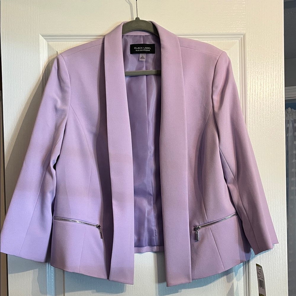 Black Label Pale Lavender Open-Front Blazer